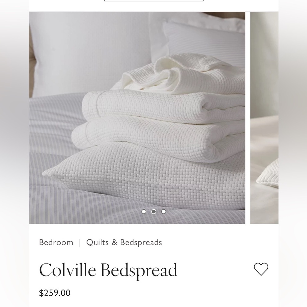 The White Company NIB King Colville Bedspread